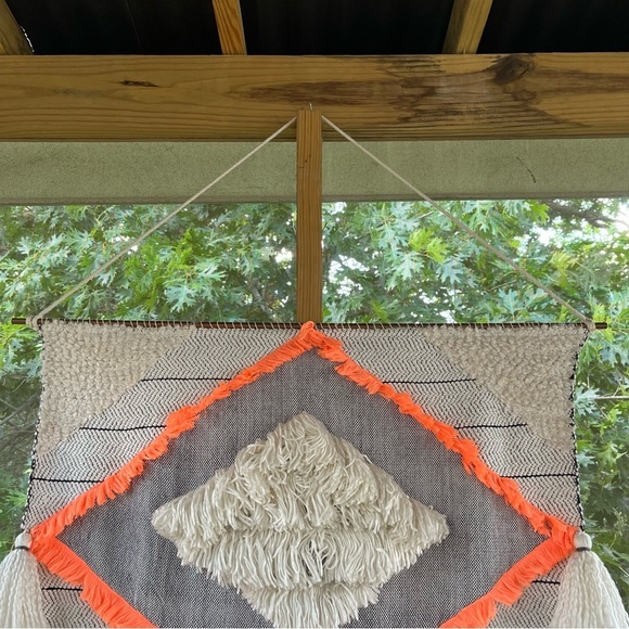 Anthropologie Gray and Cream Tapestry with Geometric Patterns - Picture 8 of 9